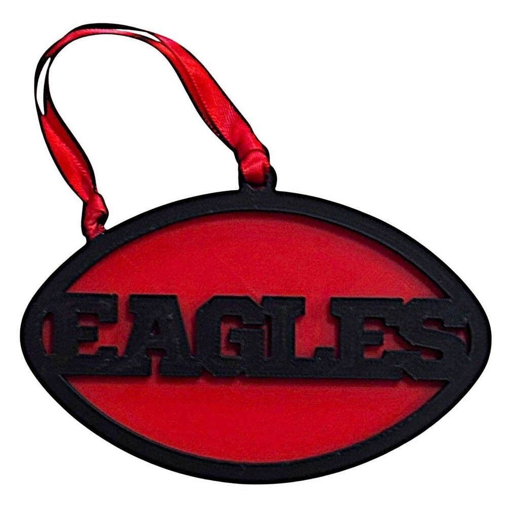 3D Printed 4" Ornament - Eagles - Black over Red - O007-0802